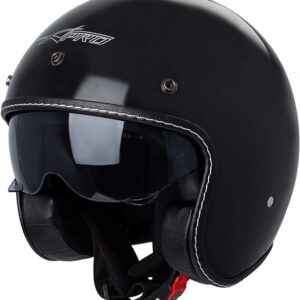 Casco Moto Jet Cafe Racer Omologato ECE 22-06 Visiera Parasole scooter