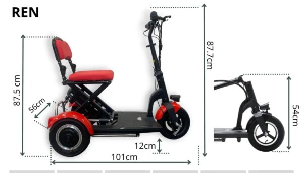 SCOOTER ELETTRICO A 3 RUOTE PIEGHEVOLE - immagine 5